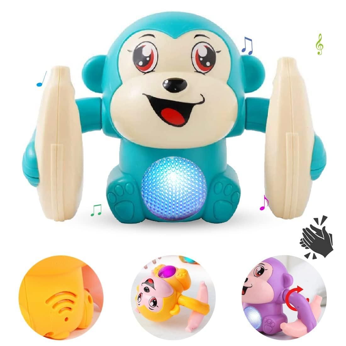 Dancing and Spinning Rolling Doll Tumble Monkey Toy Voice Control Banana Monkey